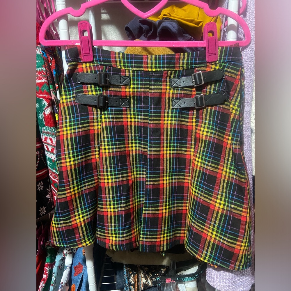 Hot Topic Rainbow Plaid Mini Skirt 🌈❤️✨